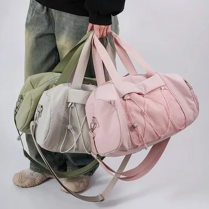 2-Piece Dry-Wet Gym Tote Set - Large Travel Duffel for Yoga & Swimming