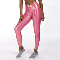 Metallic High-Waist Stretch Leggings