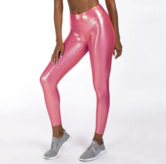 Metallic High-Waist Stretch Leggings