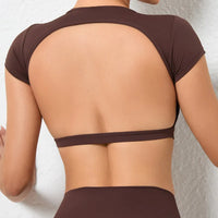 Backless Breathable Workout Crop Top