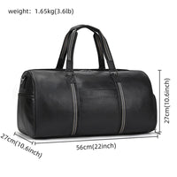 Genuine Leather Duffel Bag - Unisex Training Bag for Workout, Travel & Weekend Trips