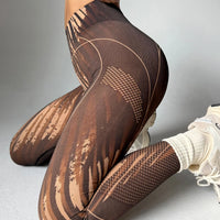 Lattice Print High-Waist Leggings