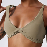 Pleated Quick-Dry Sports Bra