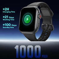 AMOLED GPS Smart Watch - Bluetooth Calling Fitness Watch with 1000mAh Battery