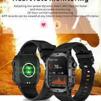 Military Outdoor Smart Watch - Men's 5ATM Fitness Tracker with Bluetooth Calling