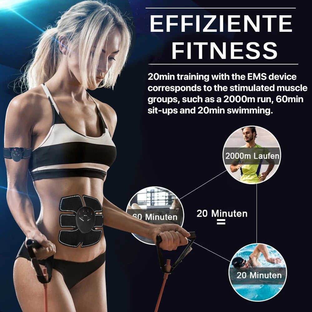 EMS Muscle Stimulator Set - Toning Trainer for Abs, Arms &amp; Hips