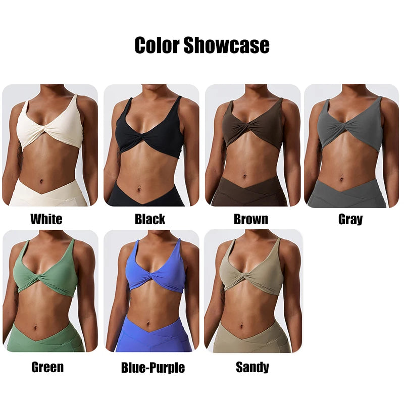 Pleated Quick-Dry Sports Bra