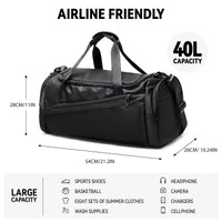 Multi-Compartment Gym Duffel Bag - Unisex Training Bag for Workout, Travel & Weekend Trips