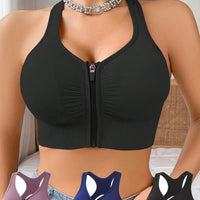 Plus Size Zipper Sports Bra Vest