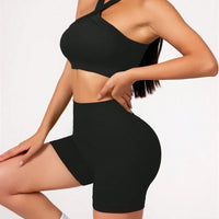 2-Piece Strappy Sports Bra and Shorts Set