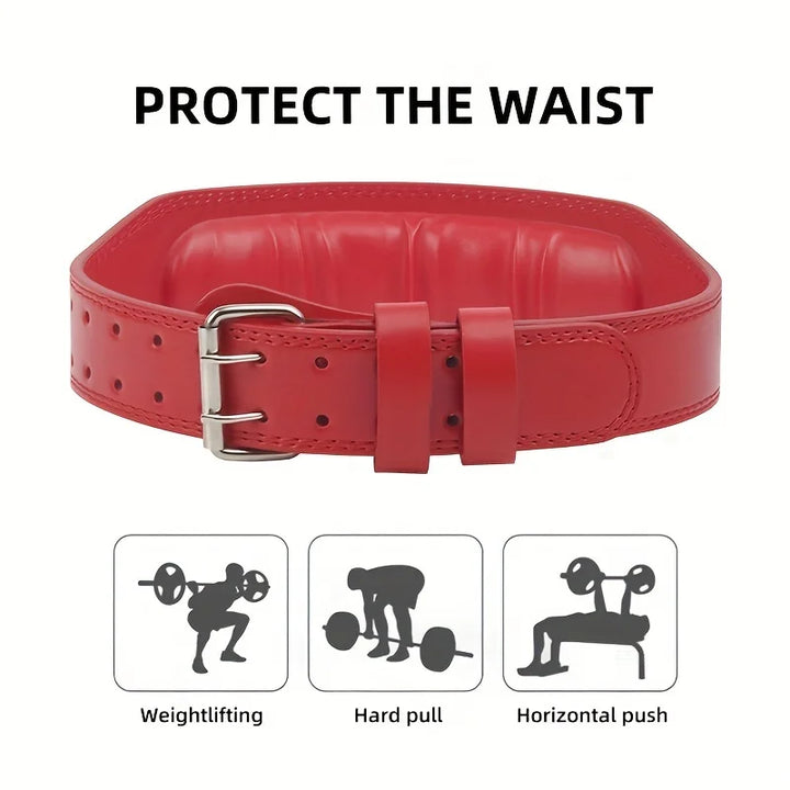 PU Weightlifting Belt - Waist Support Strap for Squats &amp; Heavy Pulls