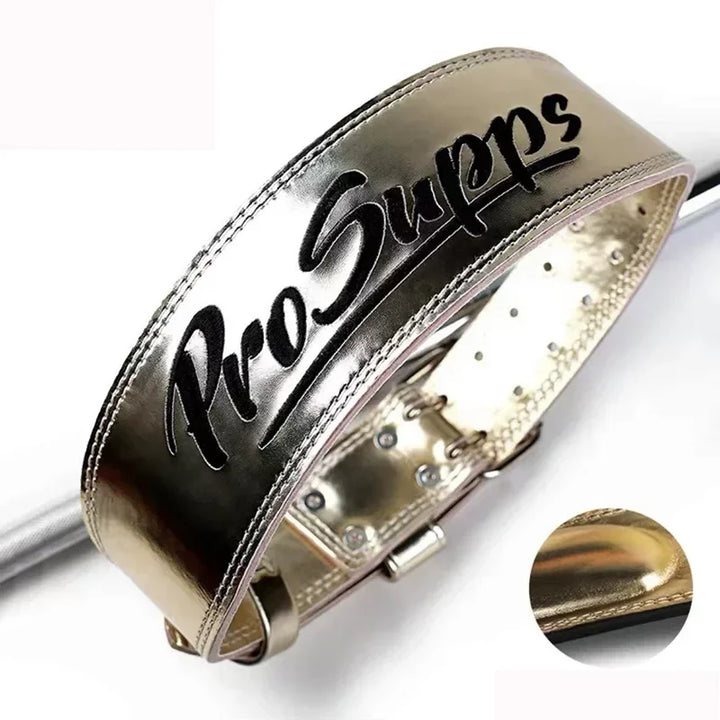 Leather Weightlifting Belt - Lumbar Support Strap for Squats &amp; Deadlifts