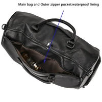 Genuine Leather Duffel Bag - Unisex Training Bag for Workout, Travel & Weekend Trips