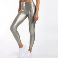 Metallic High-Waist Stretch Leggings