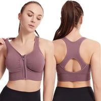 Plus Size Zipper Sports Bra Vest