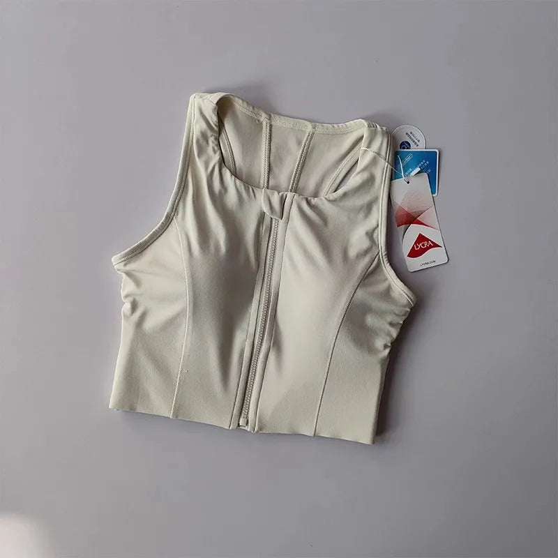 Front-Zip Quick-Dry Sports Bra Vest