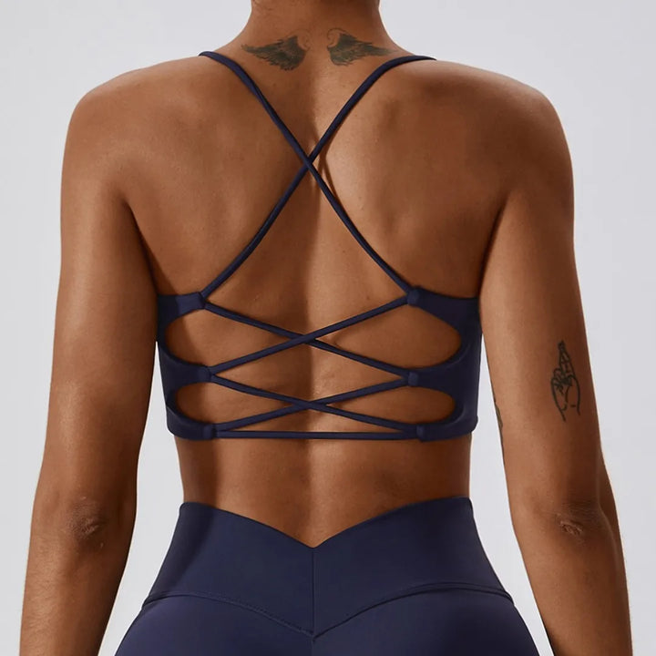 Cross-Back Strappy Sports Bra
