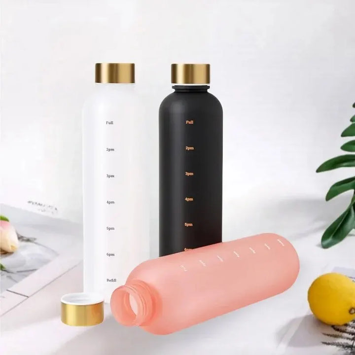 1L Motivational Water Bottle - BPA-Free Time Marker Flask for Fitness &amp; Travel