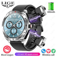 AMOLED Smart Watch with Earbuds - Bluetooth Fitness Watch for Music & Training