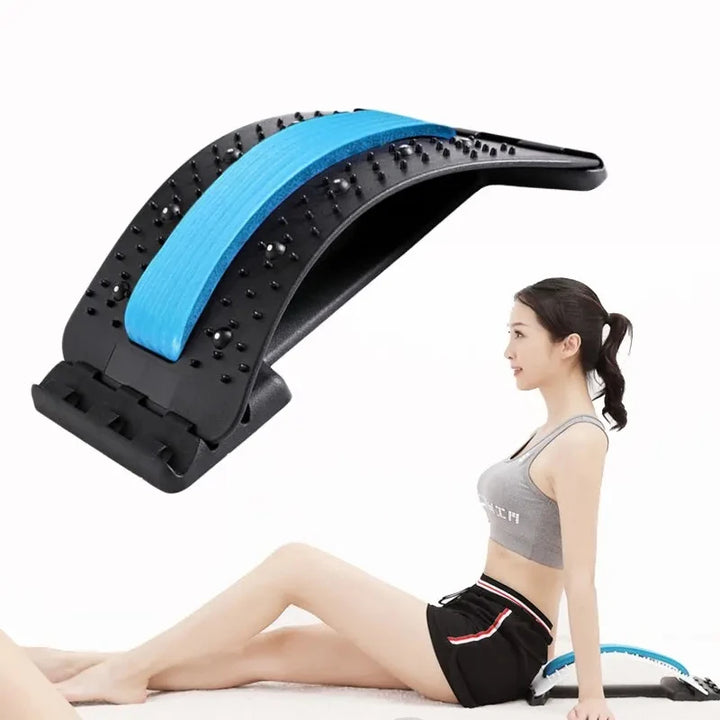 Adjustable Back Stretcher - Lumbar Support Massager for Posture &amp; Recovery