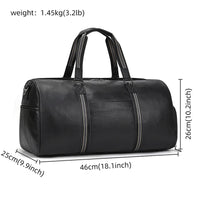 Genuine Leather Duffel Bag - Unisex Training Bag for Workout, Travel & Weekend Trips