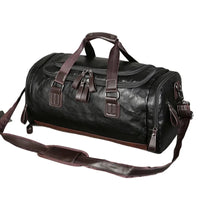 Genuine Leather Duffel Bag - Men's Training Bag for Workout, Travel & Weekend Trips