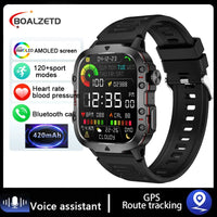 Military Outdoor Smart Watch - Men's 5ATM Fitness Tracker with Bluetooth Calling