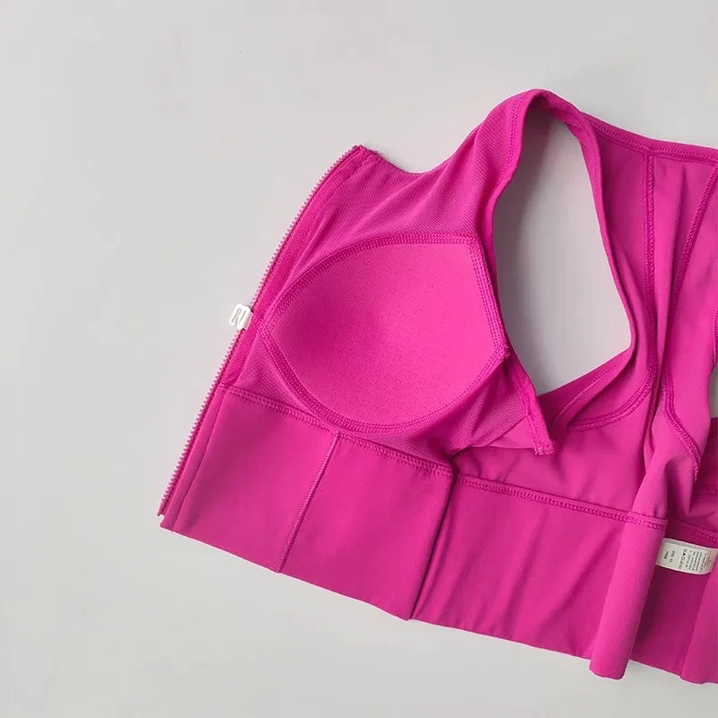 Front-Zip Quick-Dry Sports Bra Vest