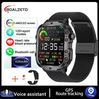 Military Outdoor Smart Watch - Men's 5ATM Fitness Tracker with Bluetooth Calling