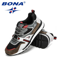 Men's Leather Sport Sneakers - Trend-Forward Running Shoes for Walking & Fitness