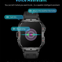Military Outdoor Smart Watch - Men's 5ATM Fitness Tracker with Bluetooth Calling