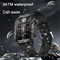 Military Outdoor Smart Watch - Men's 5ATM Fitness Tracker with Bluetooth Calling
