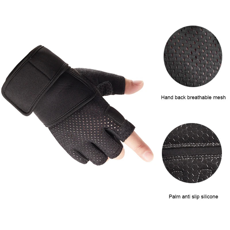 Wrist Support Training Gloves - Anti-Slip Gym Grips for Weightlifting