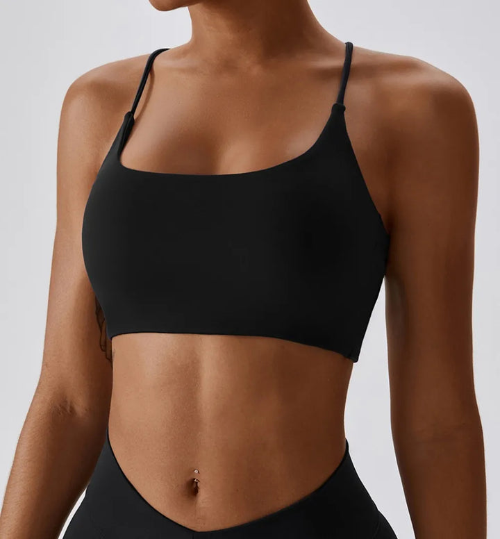 Cross-Back Strappy Sports Bra