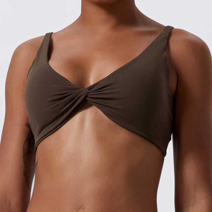 Pleated Quick-Dry Sports Bra