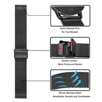 Stainless Steel Watch Band - Blackview W60 Replacement Strap for Smartwatch Wear