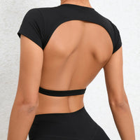 Backless Breathable Workout Crop Top