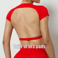 Backless Breathable Workout Crop Top