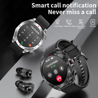 AMOLED Smart Watch with Earbuds - Bluetooth Fitness Watch for Music & Training