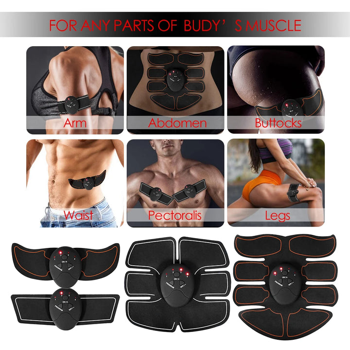 EMS Muscle Stimulator Set - Toning Trainer for Abs, Arms &amp; Hips
