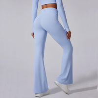 High-Waist Flared Yoga Pants with Pockets