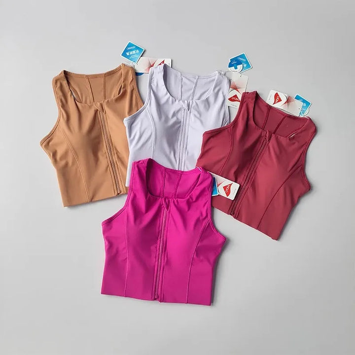 Front-Zip Quick-Dry Sports Bra Vest