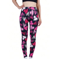 Heart Print Stretch Fitness Leggings