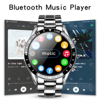 Luxury Steel Band Smart Watch - Men's Bluetooth Fitness Watch with Waterproof Design
