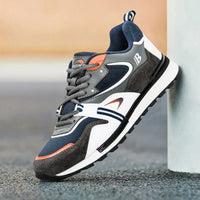 Men's Leather Sport Sneakers - Trend-Forward Running Shoes for Walking & Fitness