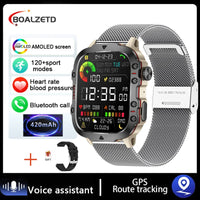Military Outdoor Smart Watch - Men's 5ATM Fitness Tracker with Bluetooth Calling