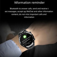 Luxury Steel Band Smart Watch - Men's Bluetooth Fitness Watch with Waterproof Design