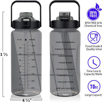 Half-Gallon Motivational Water Bottle - Leakproof Hydration Flask for Gym & Travel