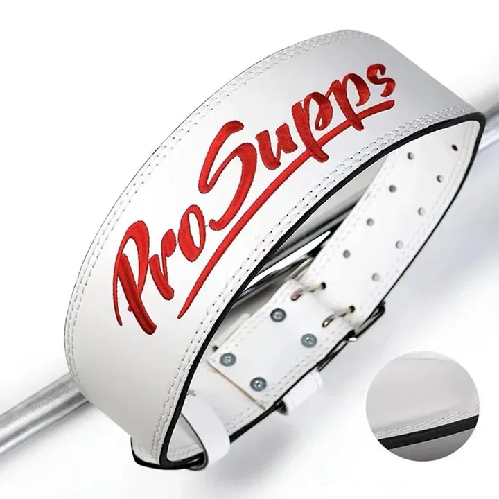 Leather Weightlifting Belt - Lumbar Support Strap for Squats &amp; Deadlifts