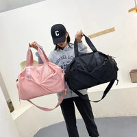 Dry-Wet Separation Travel Gym Bag - Women's Swim & Fitness Duffel with Shoe Space